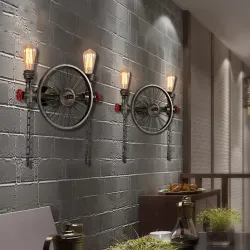 Iron wheel - retro wall lampWandlampen