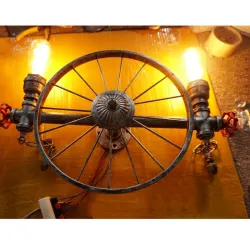 Iron wheel - retro wall lampWandlampen