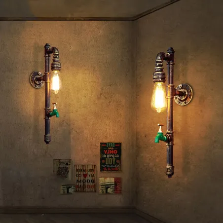 Vintage water pipe - wall lampWandlampen