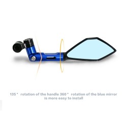 Motorcycle aluminum rear view mirrors with blue glass for Kawasaki Z900 Z900RS Z800 Z1000Spiegels