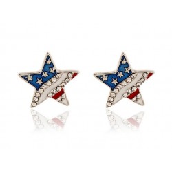 Crystal stars earrings - stainless steel