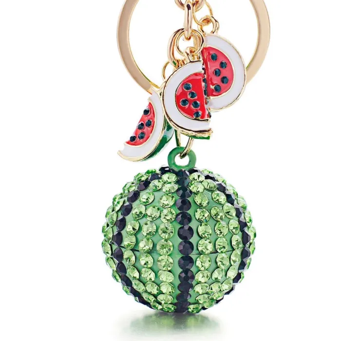 Green crystal watermelon - keychainSleutelhangers