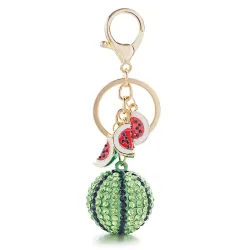 Green crystal watermelon - keychainSleutelhangers
