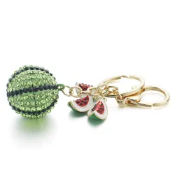 Green crystal watermelon - keychainSleutelhangers