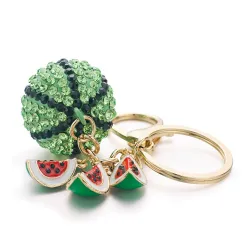 Green crystal watermelon - keychainSleutelhangers