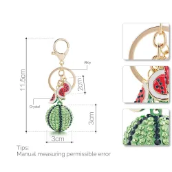 Green crystal watermelon - keychainSleutelhangers
