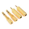 1/4 "6,35 mm jack stereo verguld - 6,5 mm tot 3,5 mm - audio-adapter - converter voor hoofdtelefoon - microfoon 4 stuksPluggen