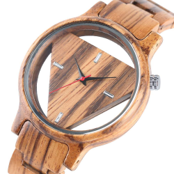 Geometric triangle - wooden Quartz watch - unisexHorloges