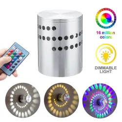 LED wall light with spiral hole - RGB - remote controllerWandlampen