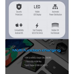 USB 60W LED-Anzeige - drahtloses Mehrport-Ladegerät - schnelle Ladung 3