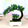 Japanese pink & purple flowers - artificial bonsai potKunstbloemen