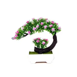 Japanese pink & purple flowers - artificial bonsai potArtificial flowers