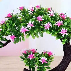 Japanese pink & purple flowers - artificial bonsai potArtificial flowers