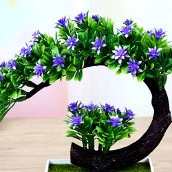 Japanese pink & purple flowers - artificial bonsai potKunstbloemen