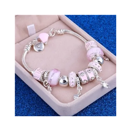 Crystal silver bracelet with beadsArmbanden
