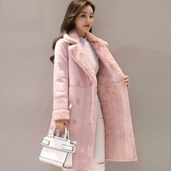 Fashion winter suede coat - sheepskin long jacketJassen