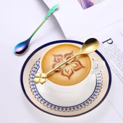 Heart & flower shape stainless steel spoon for tea & dessertsBestek