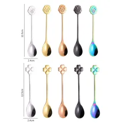 Heart & flower shape stainless steel spoon for tea & dessertsBestek