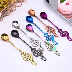 Decorative spoon with music note for tea & coffee & desserts - stainless steelBestek