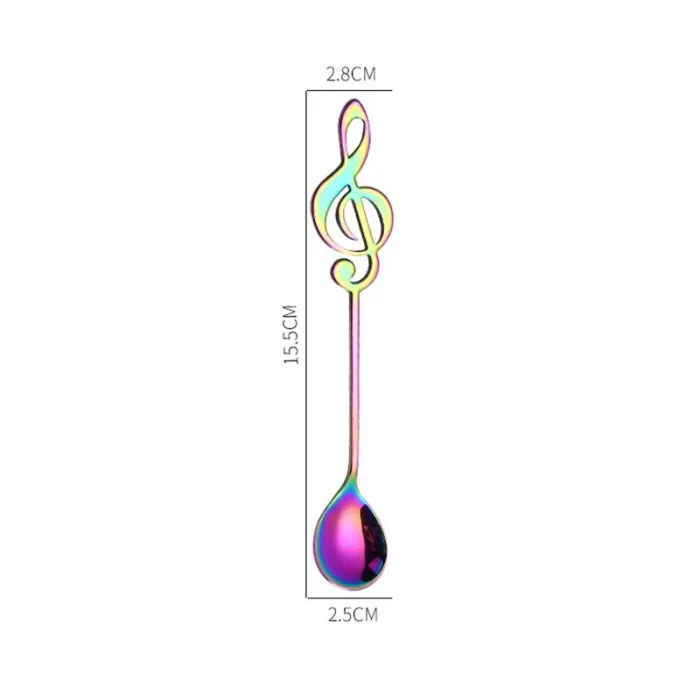 Decorative spoon with music note for tea & coffee & desserts - stainless steelBestek