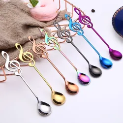 Decorative spoon with music note for tea & coffee & desserts - stainless steelBestek