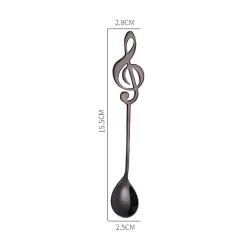 Decorative spoon with music note for tea & coffee & desserts - stainless steelBestek