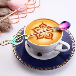 Decorative spoon with music note for tea & coffee & desserts - stainless steelBestek