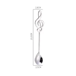 Decorative spoon with music note for tea & coffee & desserts - stainless steelBestek