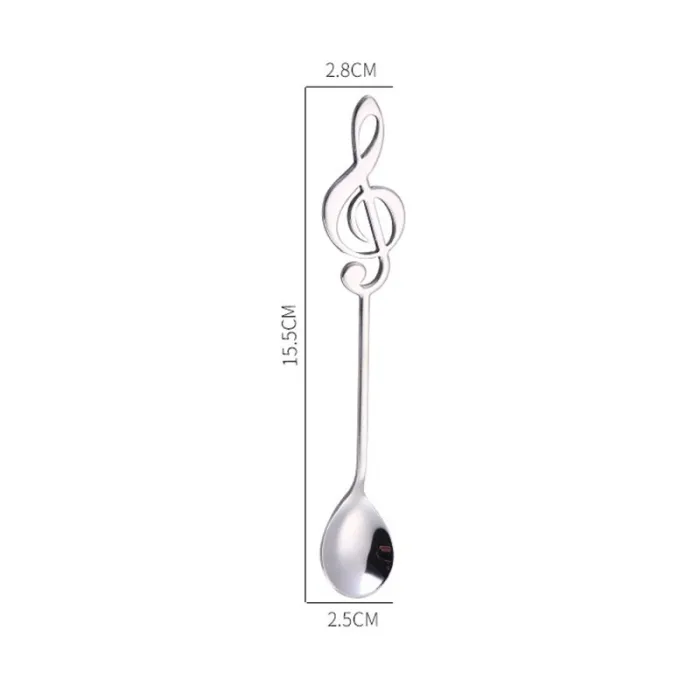 Decorative spoon with music note for tea & coffee & desserts - stainless steelBestek