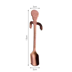 Roestvrijstalen lepel met schedelBestek