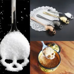 Skull shaped stainless steel spoon for tea & coffee & dessertsBestek