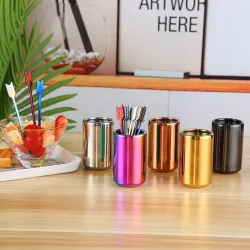 Stainless steel cocktail forks with a storage cup 9 piecesBestek