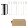 Stainless steel cocktail forks with a storage cup 9 piecesBestek