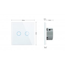 Luxus Wandlichtschalter mit Touchsensor - Kristallglas - 2gang & 1 Weg