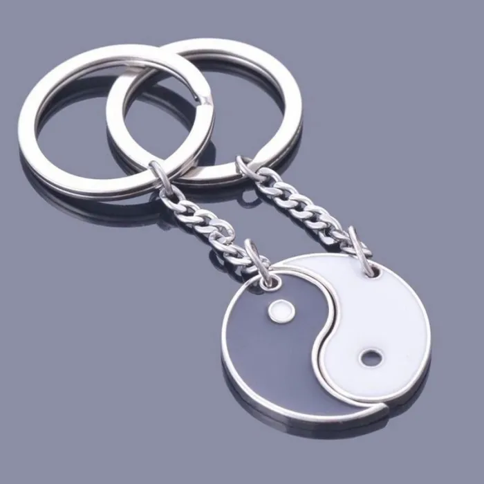 Black & white Yin Yang - keychainSleutelhangers
