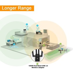 5GHz USB WiFi adapter - 1900mbps 802.11ac - long distance receiver - 4 antennas - dual band - USB 3.0Netwerk