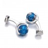 Fashion cufflinks with blue rotatable globeCufflinks