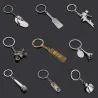 Flip flops - microphone - traffic lights - metal keychainKeyrings