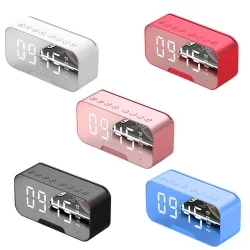 G5 draadloze Bluetooth-luidspreker met spiegel-LED-wekker - ondersteuning van TF-kaartBluetooth Luidsprekers