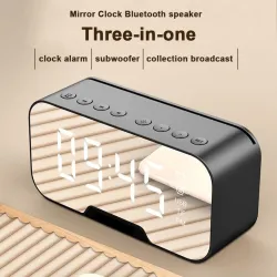 G5 draadloze Bluetooth-luidspreker met spiegel-LED-wekker - ondersteuning van TF-kaartBluetooth Luidsprekers