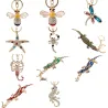 Crystal crocodile & starfish & bee - keychainSleutelhangers