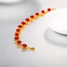 Gold & silver bracelet with red rosesArmbanden