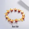 Gold & silver bracelet with red rosesArmbanden