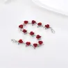 Gold & silver bracelet with red rosesArmbanden