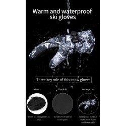 Thermal Ski Handschuhe - wasserdicht - 3 Finger Touchscreen Design