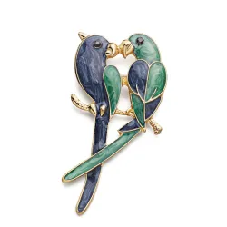 Double parrots - elegant broochBroches