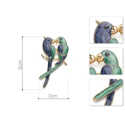 Double parrots - elegant broochBroches
