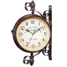 Antique style station - double sided metal wall clockClocks