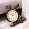 Antique style station - double sided metal wall clockClocks