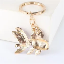 Kristal met gouden vis - sleutelhangerSleutelhangers